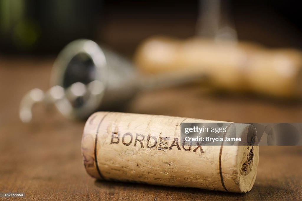 Wine Cork from Bordeaux France Horizontal