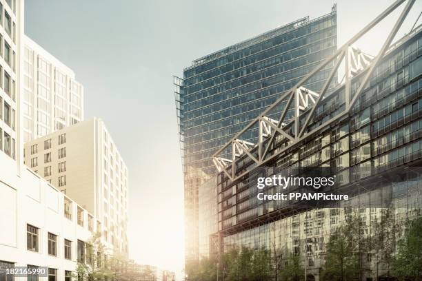 office skysrapers in the sun - berlin architecture stock pictures, royalty-free photos & images