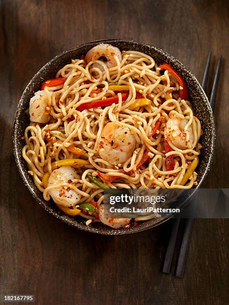 kung pao shrimp - chili bowl stock pictures, royalty-free photos & images