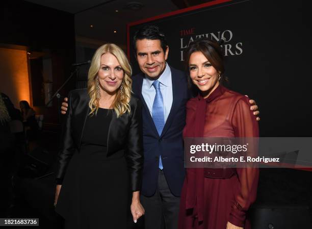 Jessica Sibley, CEO, TIME, Cesar Conde, Chairman, NBCUniversal News and Eva Longoria attend the TIME Latino Leaders Event at Soulmate on November 29,...