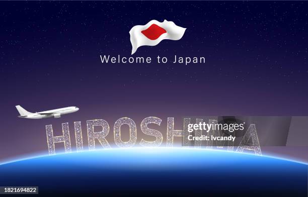 reise nach hiroshima in japan - hiroshima city stock-grafiken, -clipart, -cartoons und -symbole