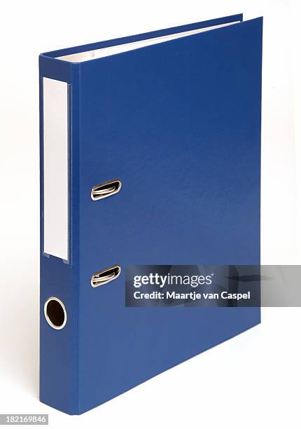 blue binder folder system on a white background - ring binder 個照片及圖片檔