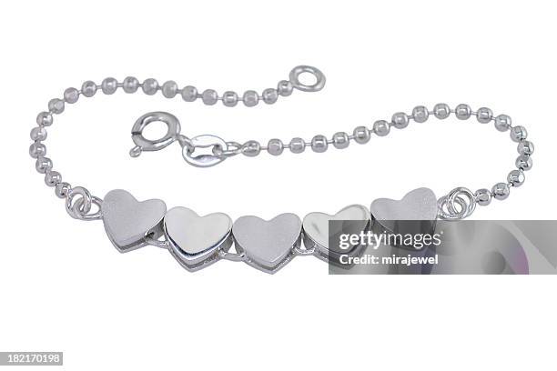 five heart bracelet - heart bracelet stock pictures, royalty-free photos & images