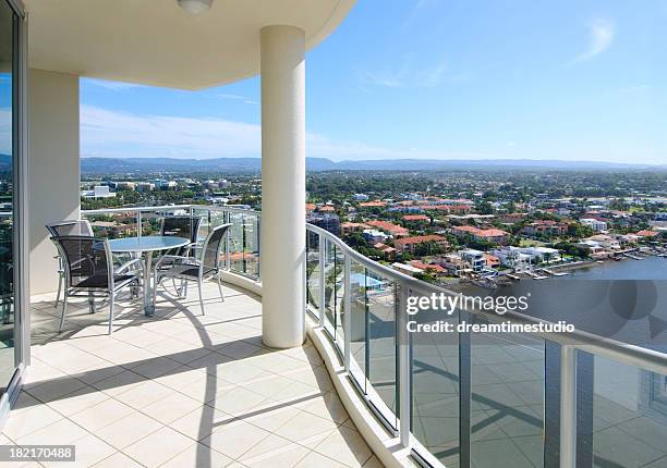 balcony - gold coast queensland stock pictures, royalty-free photos & images