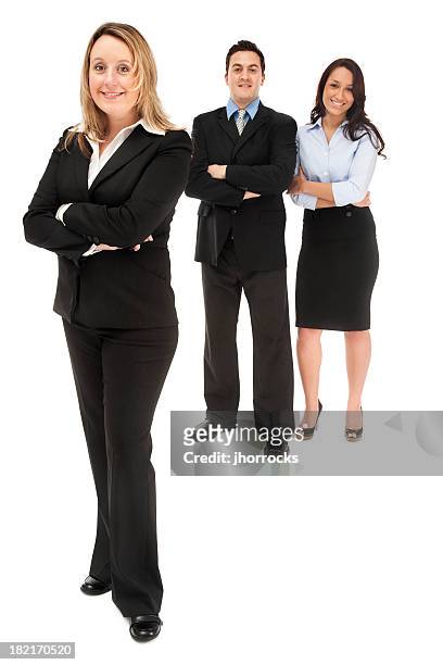 confident businesswoman and her team - black woman full length stock pictures, royalty-free photos & images