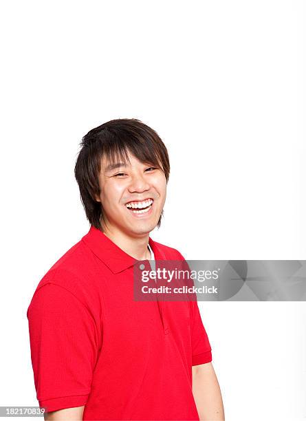 happy asian young man - fashion model on white stock pictures, royalty-free photos & images