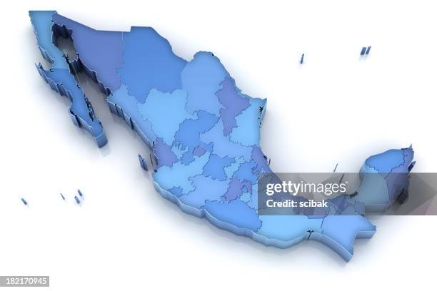 mexico map with states - mexico map 個照片及圖片檔