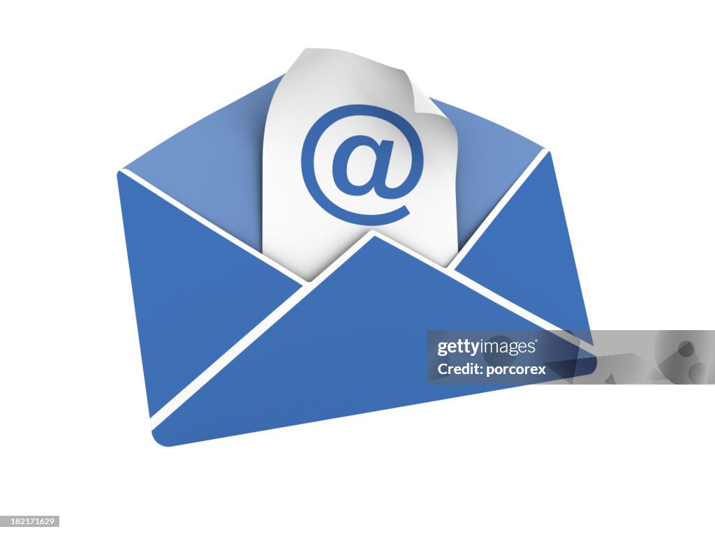 An isolated envelope with an email icon