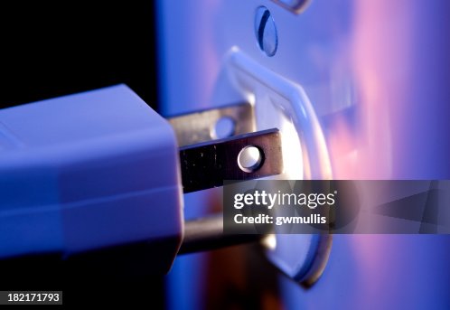 Glowing Electric Outlet and Plug Glowing Electric Outlet and Plug