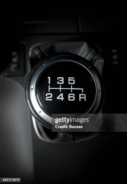 close-up of six speed manual gear stick in a car - gears stick bildbanksfoton och bilder
