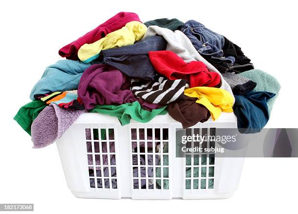 wäschekorb - washing basket stock-fotos und bilder