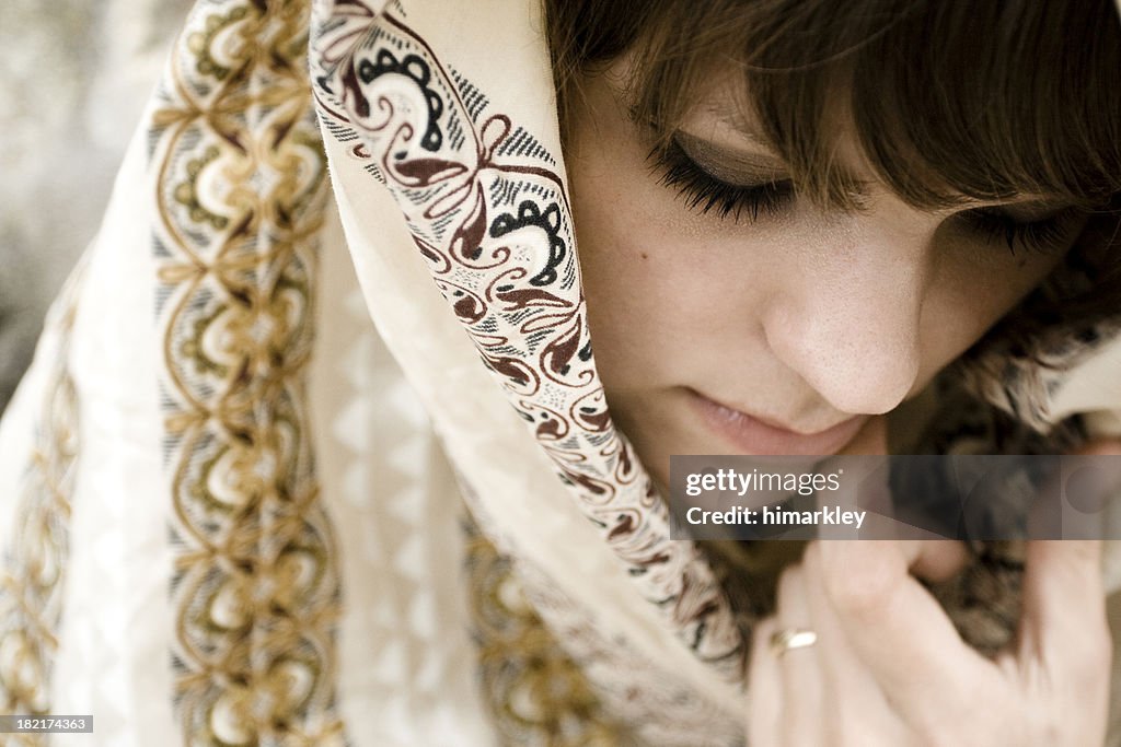 Woman Wearing Head Covering