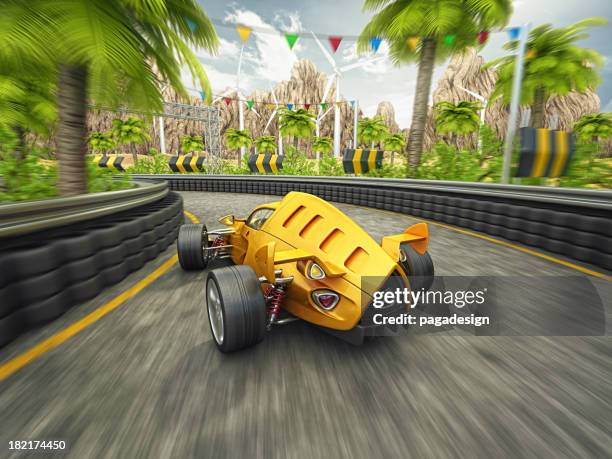race car - racewagen stockfoto's en -beelden