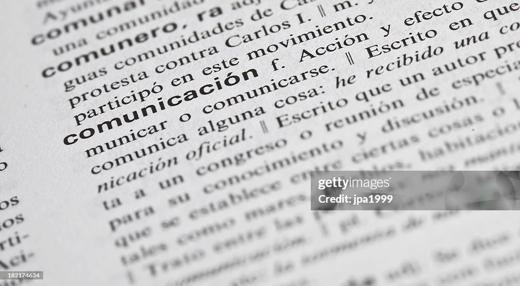 Comunico Communication Explained In Spanish High-Res Stock Photo - Getty Images