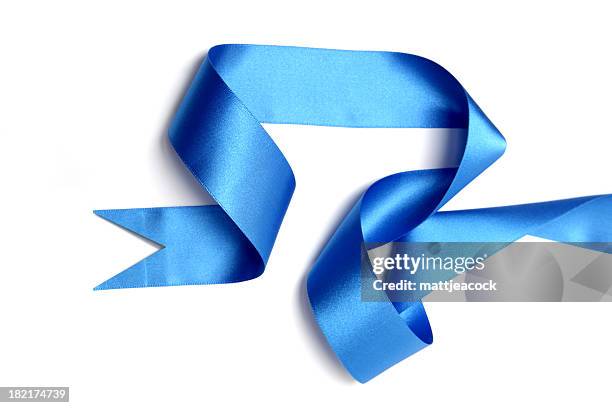 blue ribbon - tied knot stock pictures, royalty-free photos & images