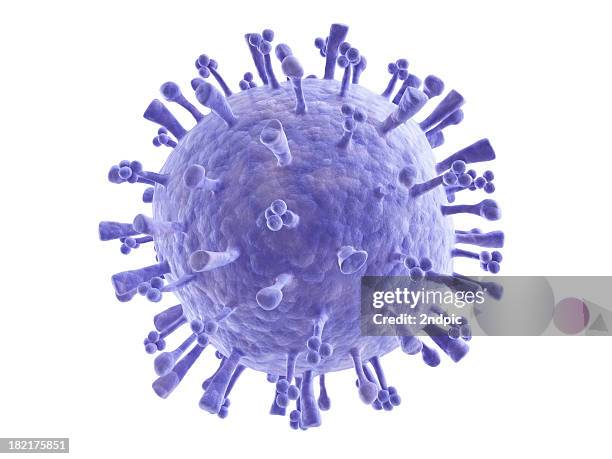 blue swine flu virus molecule on white background - virus 個照片及圖片檔