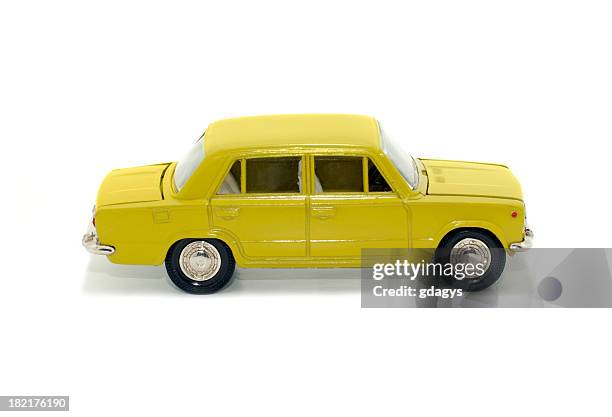 yellow toy car with black tires - toy car stock pictures, royalty-free photos & images