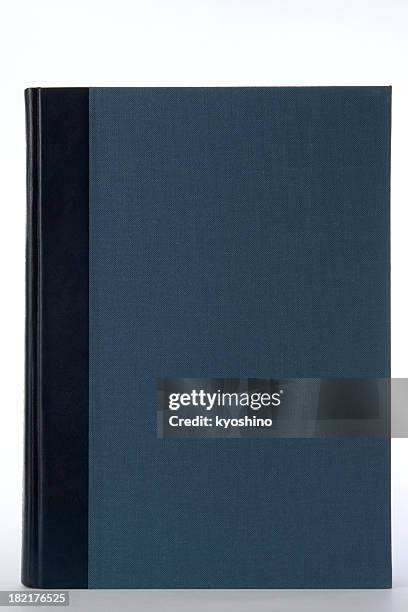 isolated shot of blue blank book on white background - book cover blank stock pictures, royalty-free photos & images