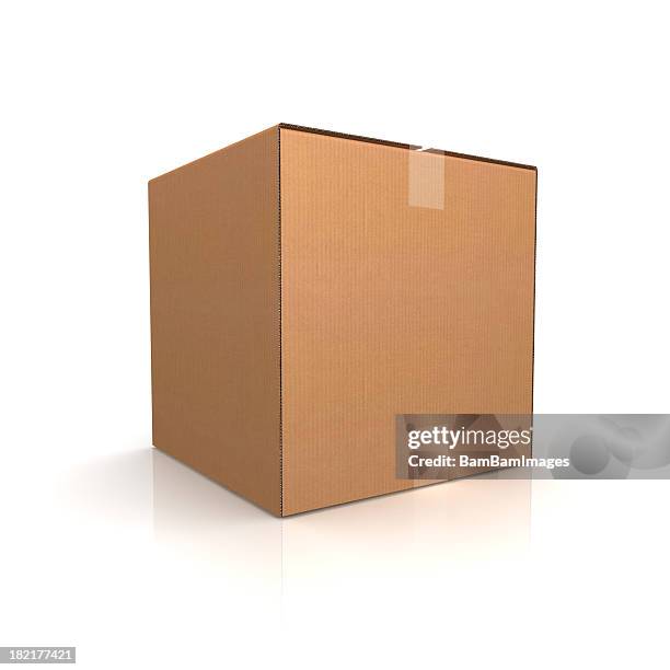 caja en blanco - caja cartón fotografías e imágenes de stock