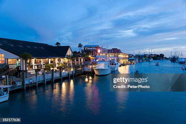 marina à noite - south carolina imagens e fotografias de stock