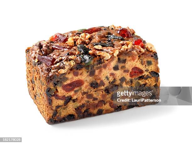 candied christmas fruit cake - christmas cake stock pictures, royalty-free photos & images