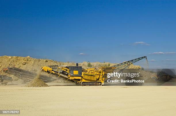 quarry rock crushing and sorting operation - sandstone stock pictures, royalty-free photos & images