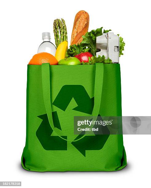 recycle grocery bag - fruit carton stock pictures, royalty-free photos & images