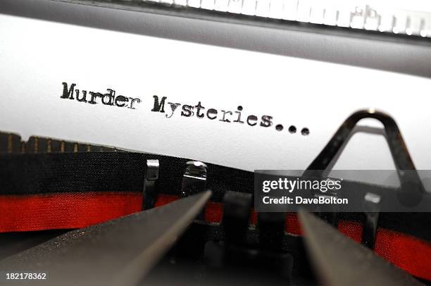 murder mystery text - murder mystery stock pictures, royalty-free photos & images