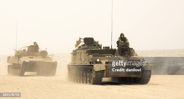 tanks convoy - conflict stock pictures, royalty-free photos & images