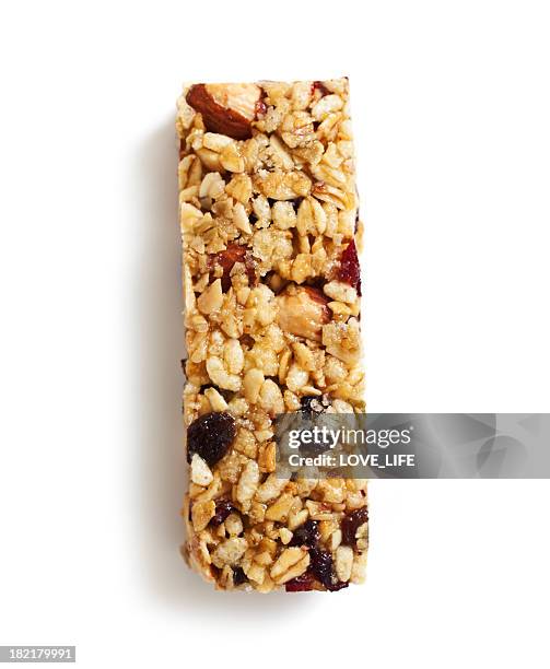 granola protein bar - granola isolated stock pictures, royalty-free photos & images