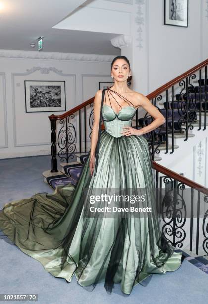 Nicole Scherzinger poses at Claridge's ahead of The Fashion Awards 2023 on December 4, 2023 in London, England.