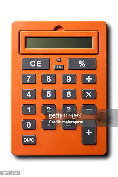 calculator - calculator on white stockfoto's en -beelden