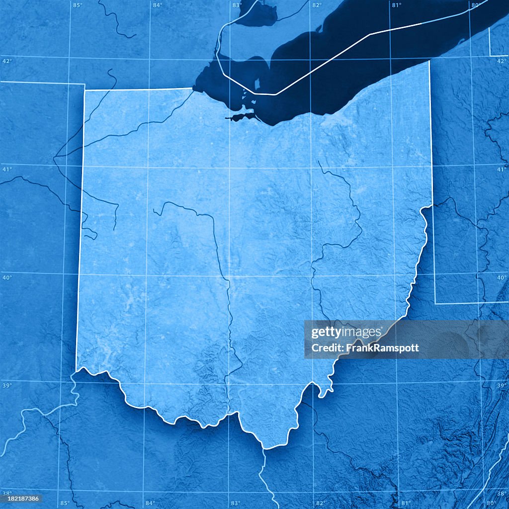 Ohio mappa topografica