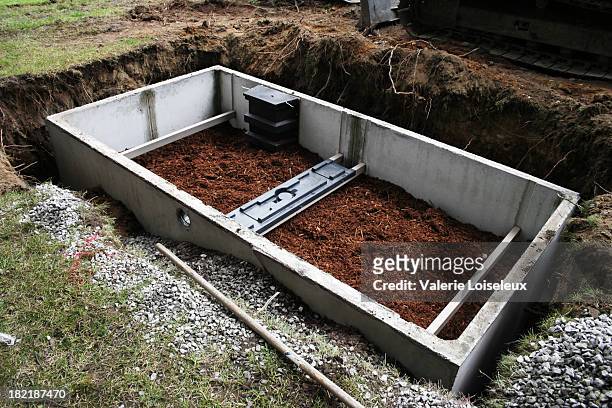 septic system construction - septic tank stock pictures, royalty-free photos & images