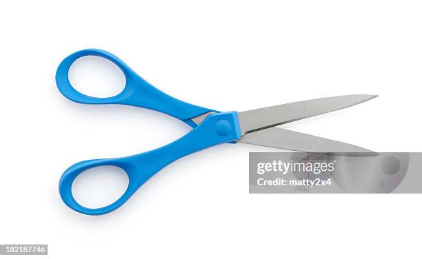 ciseaux bleu - ciseaux photos et images de collection