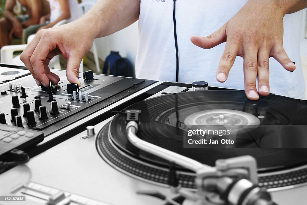 DJ on turntable