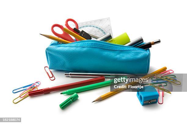 office: pencil case - school dropout stock pictures, royalty-free photos & images