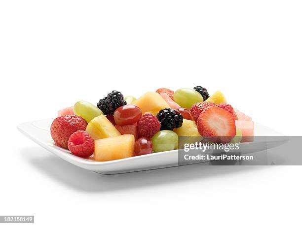 fruit salad - fruitschaal stockfoto's en -beelden