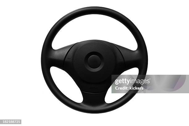 isolated steering wheel - sturen stockfoto's en -beelden