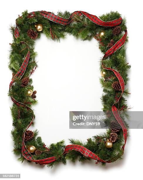 natale ghirlanda frame - christmas wreath foto e immagini stock