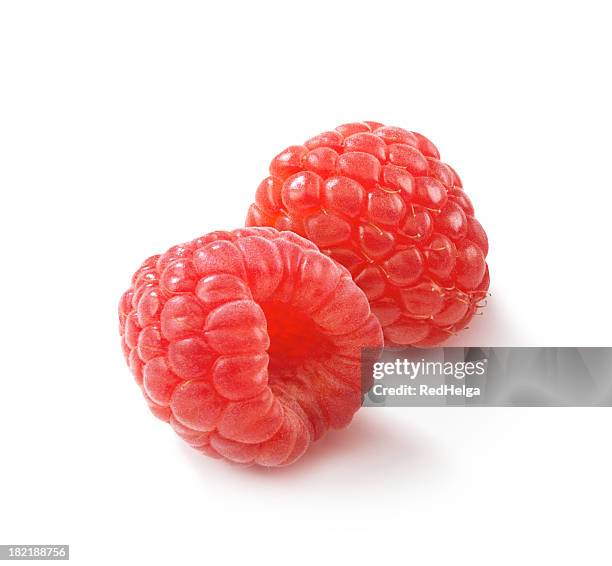 raspberries two - juicy raspberry stock pictures, royalty-free photos & images