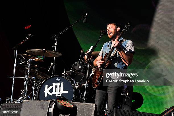 Musician Caleb Followill of Kings of Leon performs at the 2013 Global Citizen Festival in Central Park to end extreme poverty on September 28, 2013...