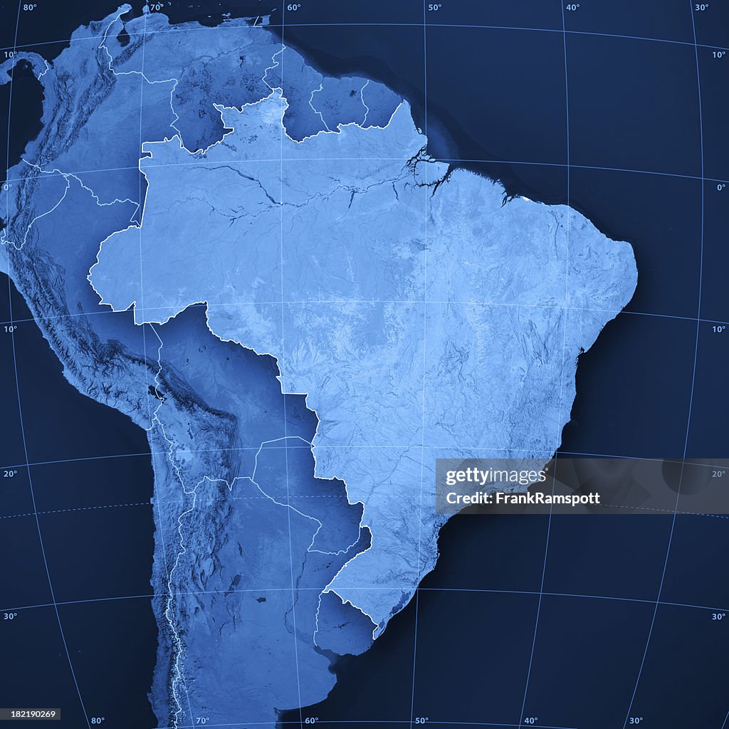 Topographic Mapa de Brasil