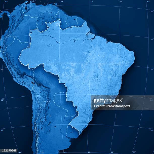 brazil topographic map - south america stock pictures, royalty-free photos & images