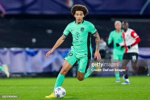 Axel Witsel of Atletico Madrid Controlls the ball during the UEFA Champions League match between Feyenoord and Atletico Madrid at Feyenoord Stadium...