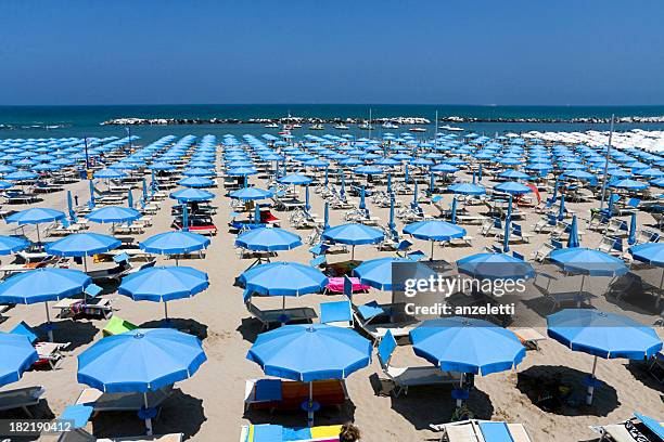 italian beach - rimini stock pictures, royalty-free photos & images