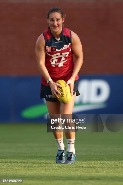 Breanna Koenen during a Brisbane Lions AFLW training session at Brighton Homes Arena on November 30, 2023 in Brisbane, Australia.