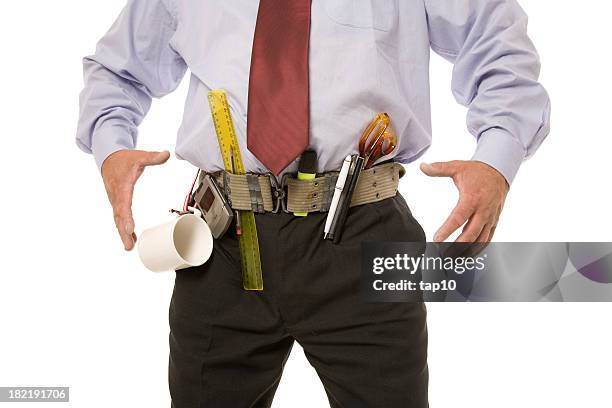 prepared business man - tool belt stock pictures, royalty-free photos & images