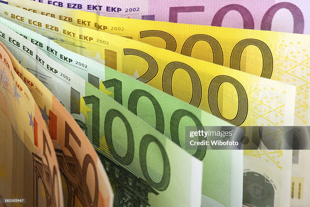 Euro banknotes fan