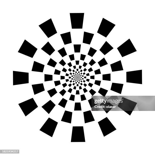 concentric pattern of checkered squares forming a circular design. - complicated math stock illustrations